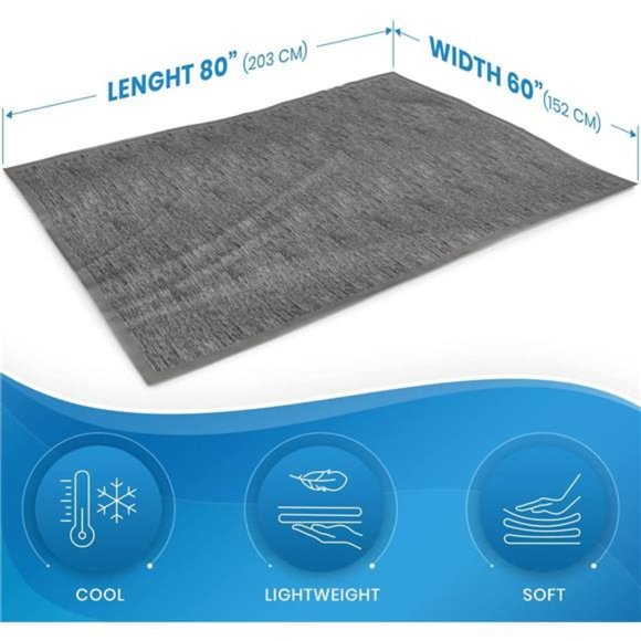 Cooling Blanket for Hot Sleepers - Dual Sided Bamboo Summer Blanket Reduces Body - Picture 5 of 6